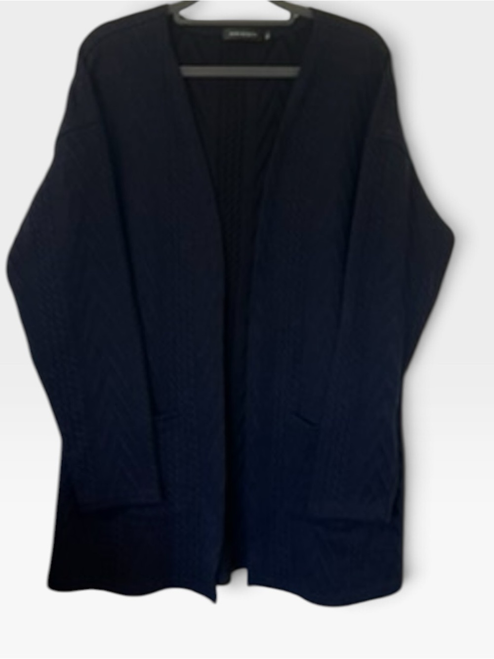 Meroketty Women’s knit open cardigan sweater xl navy blue